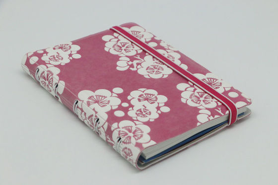 White Flower Pink Purple PU Softcover YO Wire Notebook Printing Service