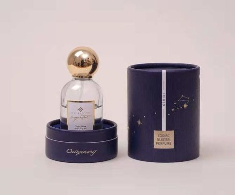 Custom Logo Printed Luxury Perfume Packaging Round Cylinder